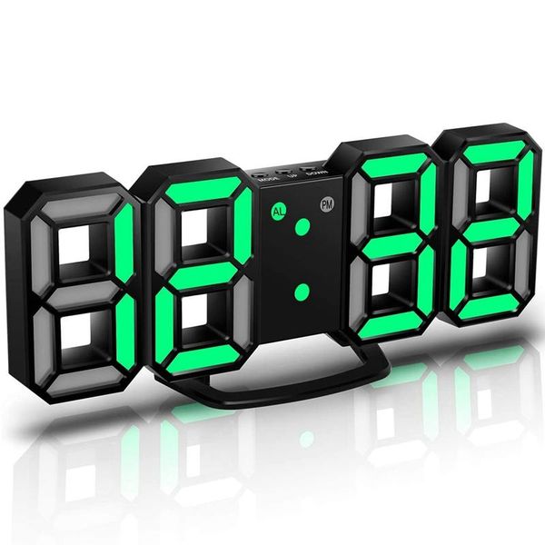 

other clocks & accessories 3d led wall clock,digital clock, digital alarm clock with 3 adjustable brightness