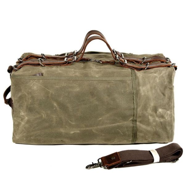 

waterproof canvas travel portable bags retro large capacity duffle bag big tote outdoors luggage storage handbag duffel
