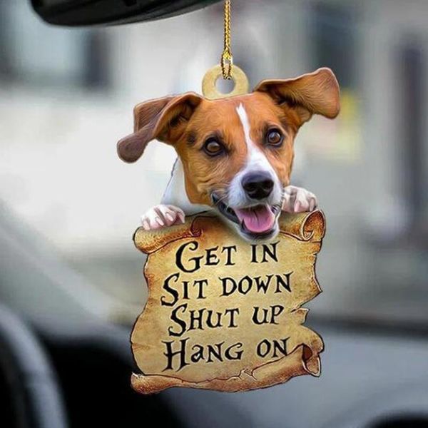 

decorative objects & figurines car pendant dog double sided decoration automobiles rearview mirror suspension accessories