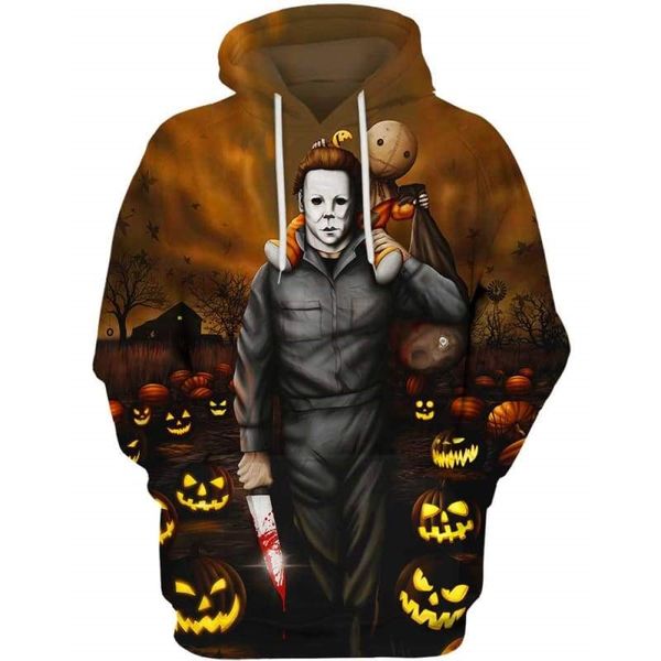 

Clown pattern men is a 3D printed hoodie visual impact party top punk goth round neck high quality American sweatshirt hoodie, Black