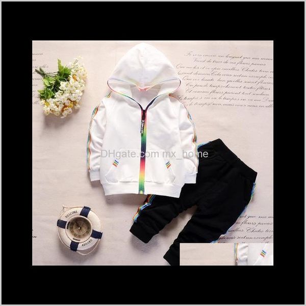 

ad selling spring festival campaign 14 year old baby rainbow zipper long sleeves pants two childrens suits fyyr3 clothing sets uh8n1, White