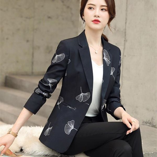 

ol women blazer vintage elegant formal lady office work wear coat slim plus size blazers femme jackets -3xl 210421, White;black