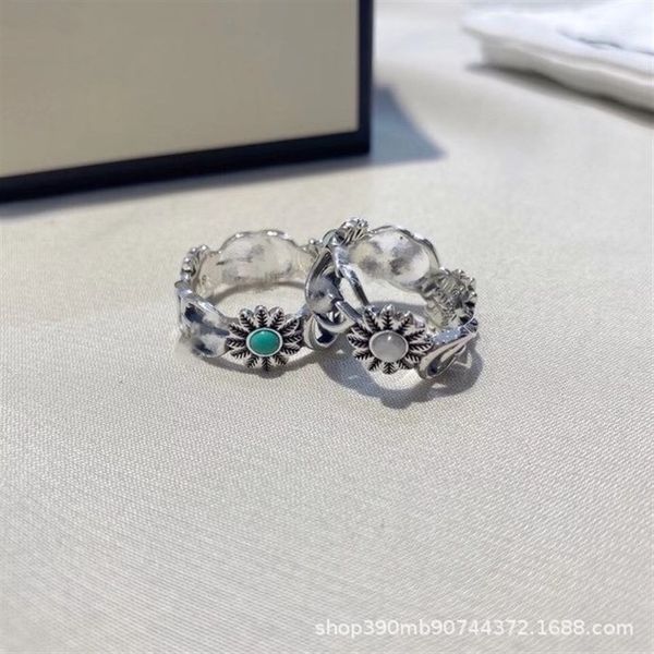 

8w6f 925 sterlin silver double daisy classic for lovers 925 sterlin silver double turquoise daisy band rings turquoise classic ring for lov