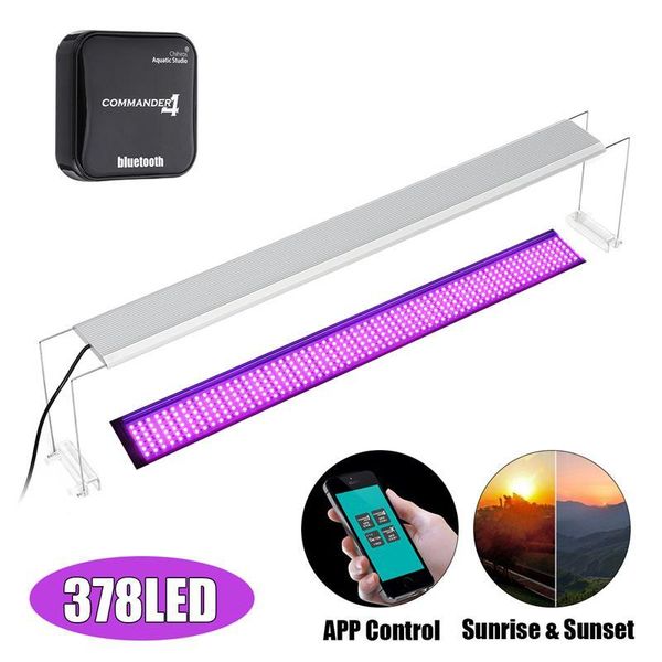 

aquariums lighting 72w ultra-thin rgb 90cm led fish tank light full spectrum aquarium lamp with 4 way commander controller for 90-110cm