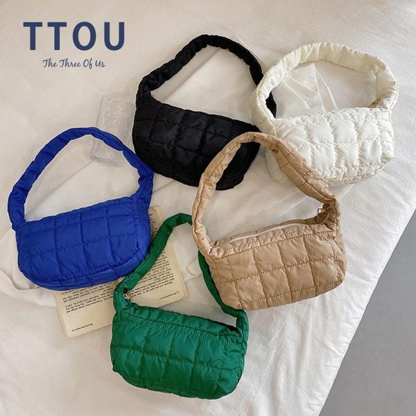 

evening bags fashion space pad cotton women shoulder bag soft casual white female shopper lady nylon padded winter quilted blown