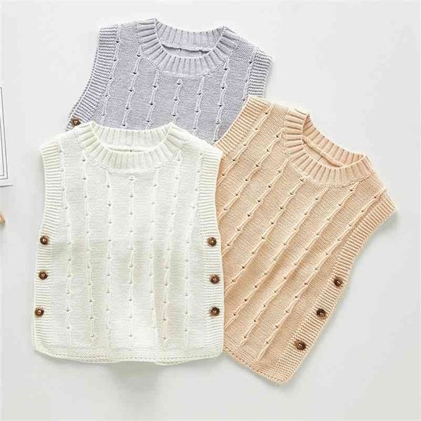 Outono inverno bebê meninos meninas colete casaco crianças vestido sem mangas colete de malha crianças Cardigan 210521