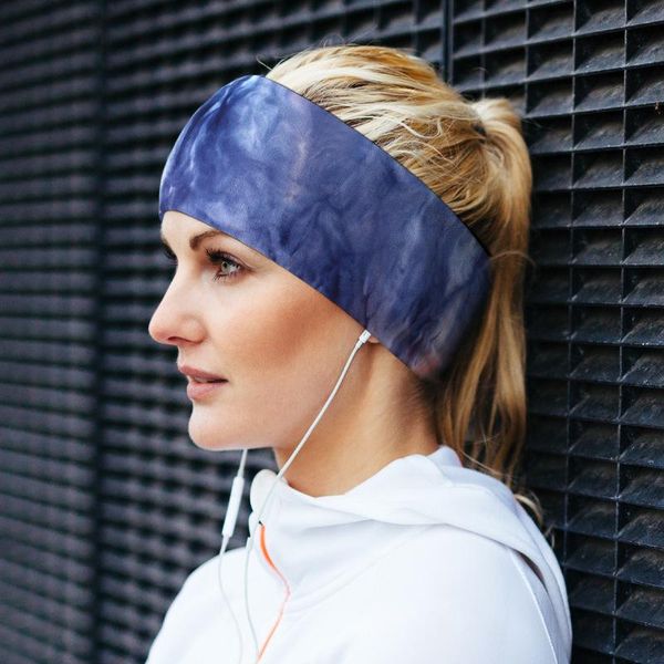 

sweatband sports headband running basketball fitness double layer warm, Yellow;black