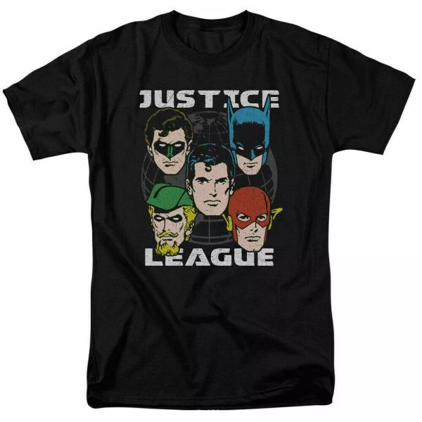 

justice league head of states t shirt licensed comic book tee black, White;black