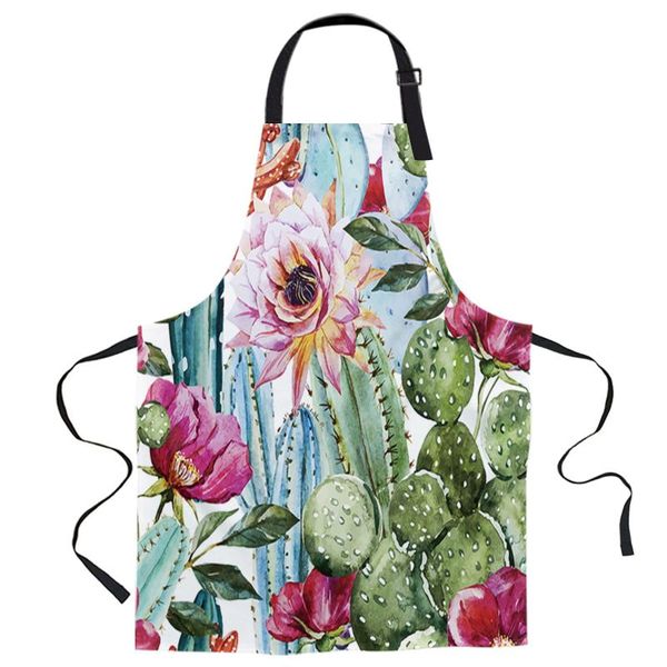 

aprons plant cactus flower art for women men kid cooking baking apron kitchen utility equipment accessories