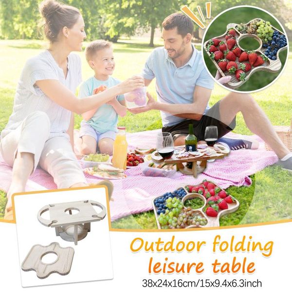 

camp furniture portable detachable folding fruit table wine rack entertainment