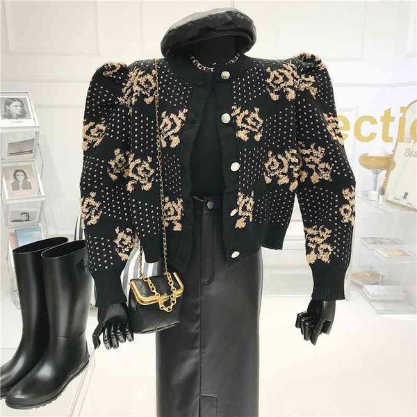 

coat foreign style manga sweater short wool jacket knitted or crocheted sleeve, Tan;black