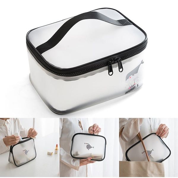 

storage bags 1pcs waterproof transparent cosmetics pouch bag girl cartoon portable travel carry-on wash
