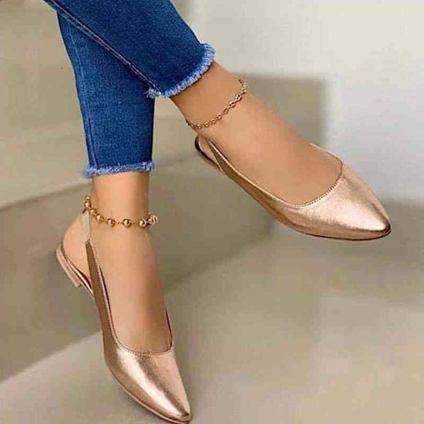 

sandals summer women flats pointed toe buckle ankle for female solid color ladies casual classic slingback slipper 7fah, Black