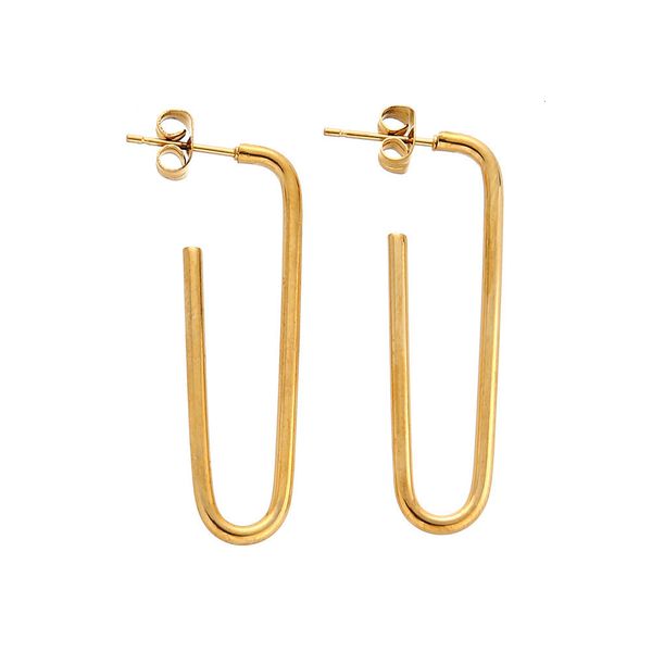 

net red simple stainless steel paper earrings u-shaped earrings hip