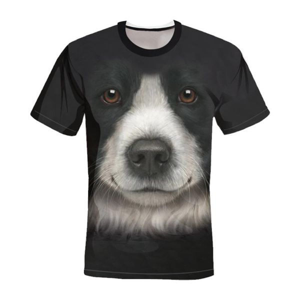 

men's t-shirts dog t shirt 3d print animal graphic tees lovely pattern men dnd women cute animals face tee funny pet t-shirt, White;black