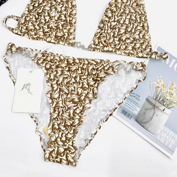 

women's swimwear two-piece swimsuit for women, , bra with letters, the beach, White;black