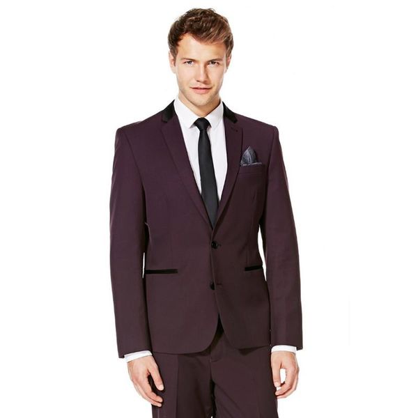 

men's suits & blazers custom made arrival groomsmen notch lapel groom tuxedos burgundywine men wedding man (jacket+pants)b897, White;black