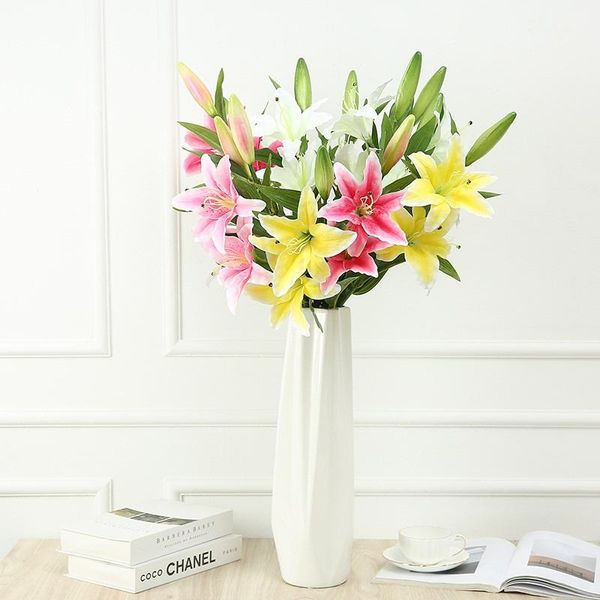 

decorative flowers & wreaths artificialÂ lily branchÂ silk fake 78cm long creative bouquet as gift for friends teach fresh living room decorÂ d