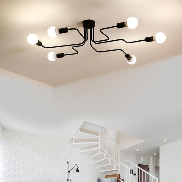 

light beads nordic metal chandelier led 4/6/8 head dim black fixture for living room dining bedroom