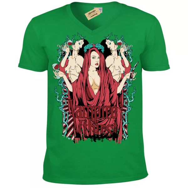 

vampiro thirst camiseta femenino vampiros hombre cuello en v, White;black