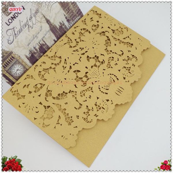 

greeting cards 10pcs/lot romantic wedding supplies creative laser cut business/ party/ birthday/wedding invitations card pearl paper 6z