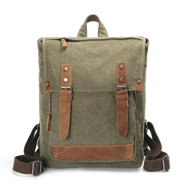

backpack military canvas travel backpacks men women school bag big