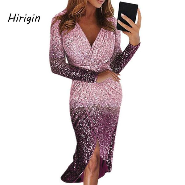 

women vestidos sequin glitter dresses for evening party long sleeve v-neck sparkly bodycon wrap casual, Black;gray