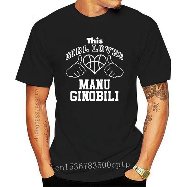 

men's t-shirts manu ginobili this girl loves heart basketball t shirt, White;black