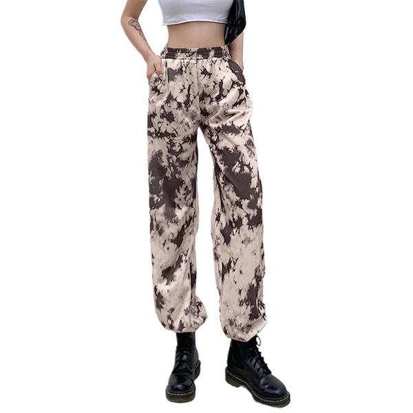 

women's pants & capris fashion tie dye women baggy sweatpants jogger female hip hop streetwear harem casual elastic high waist running, Black;white
