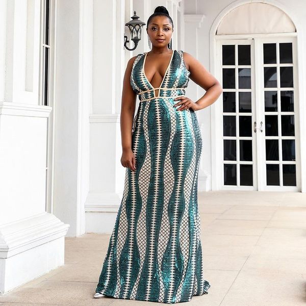 

casual dresses plus size luxury evening party for women 2022 fashion african sequins prom long dress elegant vestidos formais, Black;gray