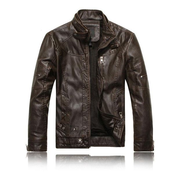 

men's jackets nice fashion men motorcycle leather brand autumn winter fleece jacket jaqueta de couro masculina m-2xl, Black;brown