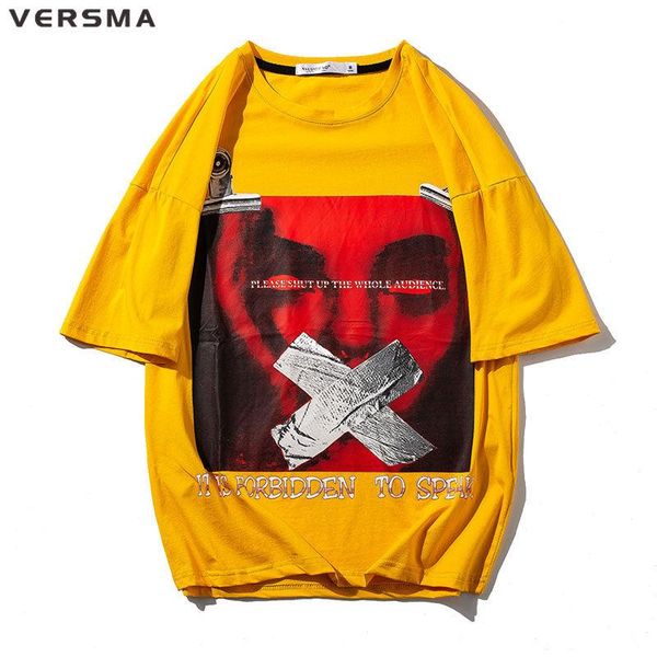 

men's t-shirts versma american streewear portrait print short sleeve tee shirt men summer high street slim fit couple t-shirt drop, White;black