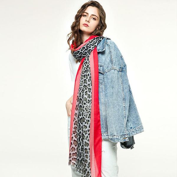 

scarves 2021 women keep warm cotton linen scarf lady soft wraps leopard print shawls female elegant hijab 180x90cm, Blue;gray