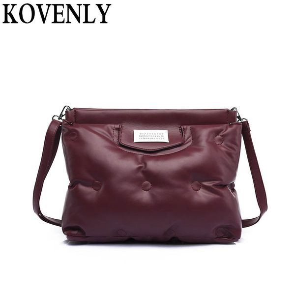 

pillow bag for women soft eiderdown bags winter luxury women handbag waterproof leather crossbody bag female cotton clutche mmm