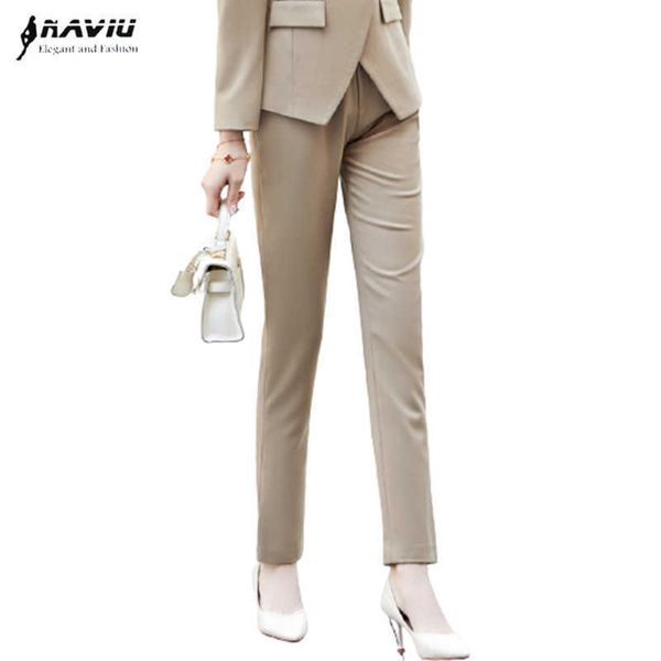 

naviu spring formal pant business autumn waist slim straight trousers 210604, Black;white