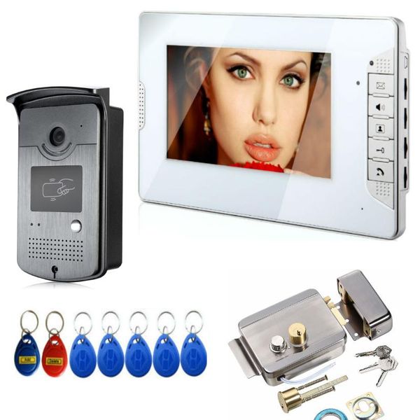 

video door phones intercom 7 inch wired entry phone system waterproof night vision outdoor doorbell rifd camera