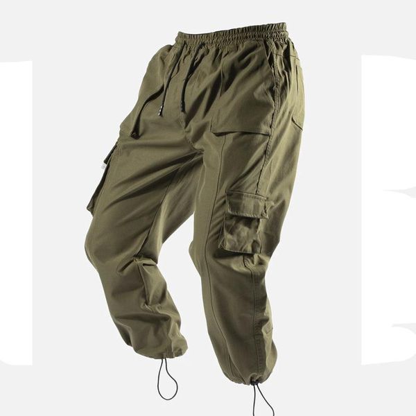 

men fashion casual cargo pants bodybuilding workout gym men's, Black