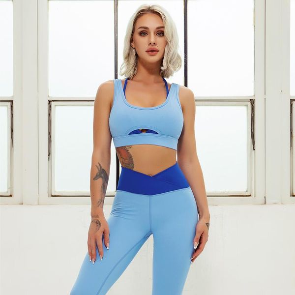 

yoga outfit 2 piece seamless set women gym clothes sportswear fitness sports bra crop high waist leggings running workout 2021
