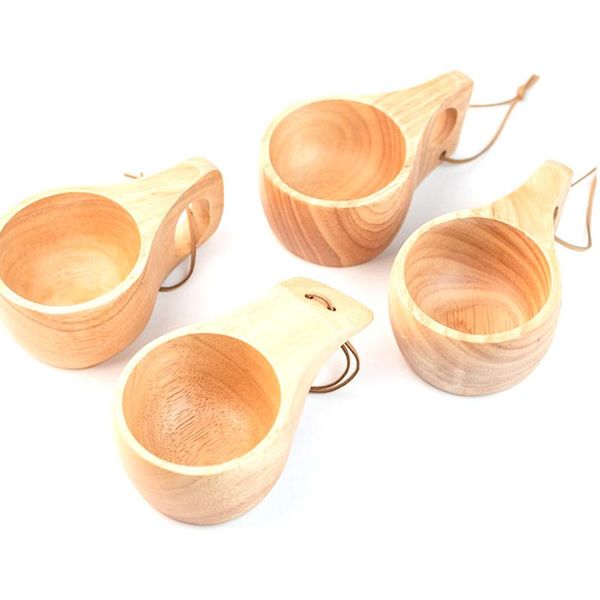 

pcs coffee cup natural jujube wood tea with handgrip milk travel wine beer cups for home bar kitchen gadgets & saucers