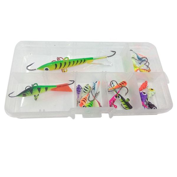 

25pcs ice fishing jigs winter hook lures metal fish lead head hooks bait jigging accessories