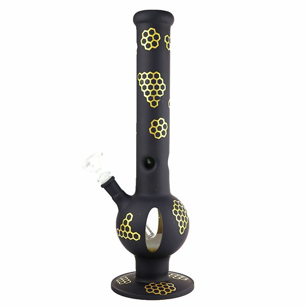 14 pollici Big Glass Bong Sand Blast Narghilè Percolatore Shisha Dab Rig Fumatori Pipa ad acqua Filtro Becher Gorgogliatore W / ICE Catcher