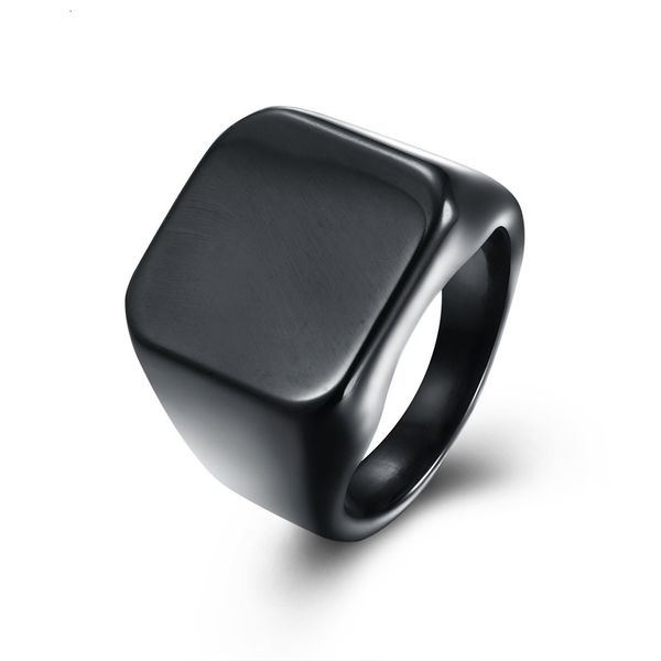 

ring men's square black zircon diamond ring jewelry tgr210, Silver
