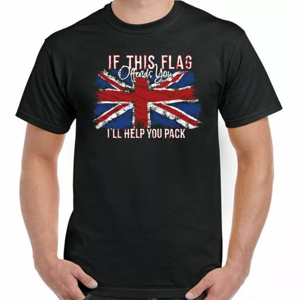 

union jack flag t-shirt offends mens st george day britain, White;black