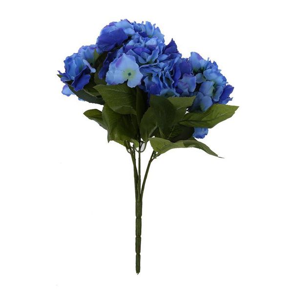 

decorative flowers & wreaths artificial hydrangea 5 flower heads bouquet wedding garden party bridal decor dark blue