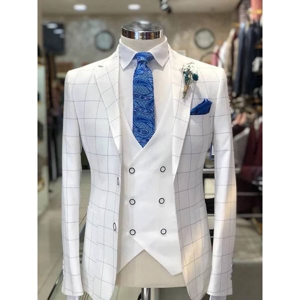 

men's suits & blazers dress white man's suit men's vest pants lzxs, White;black