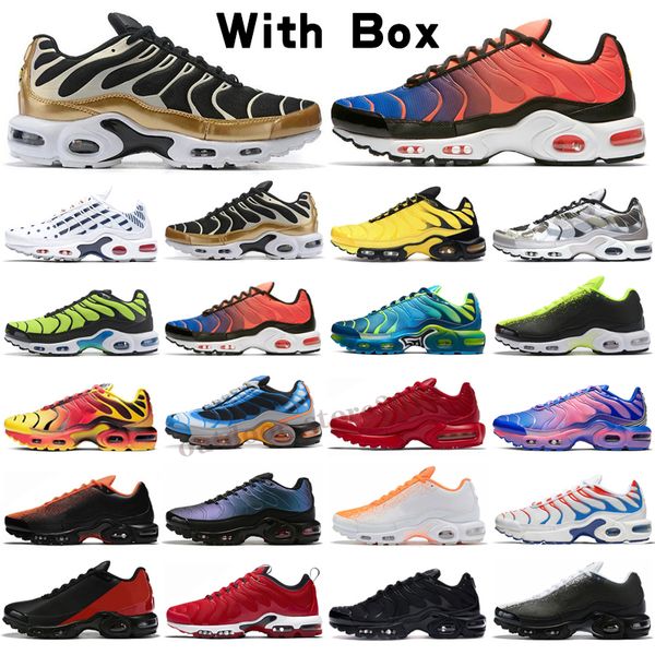 

mens tn plus run shoes se ultra white volt black hyper blue oreo purple designer sneakers tns classic outdoor trainers size 40-46