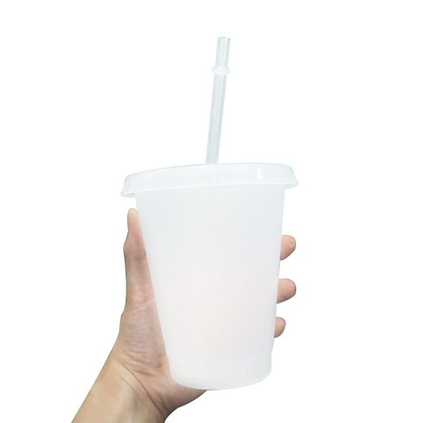 

mugs 1/5 pcs 700ml straw cup reusable drinks mug with straws matte finish plastic tumbler simple style coffee without logo
