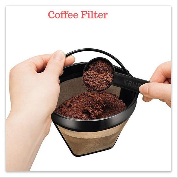 

coffee filters 2021 reusable basket cup style filter cone-style maker machine gold mesh handle tool drop strainer