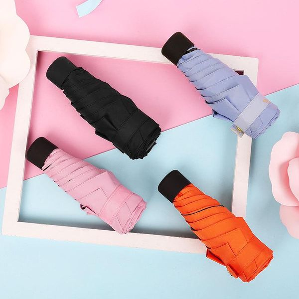 

umbrellas mini umbrella windproof anti-uv protection 5folding portable travel rain women pocket