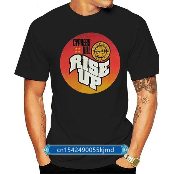 

men's t-shirts cypress hill sunrise black t-shirt official band music rise up, White;black